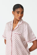 Dilia Monogram Print Silk Short Pyjama Set