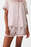 Dilia Monogram Print Silk Short Pyjama Set
