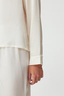 Dilia Pearl White Classic Silk Pyjama Set