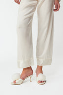 Dilia Pearl White Classic Silk Pyjama Set