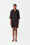 Maramé Classic Black Silk Sleepshirt