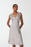 Ethereal Soft Grey Silk Nightdress