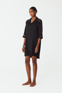 Maramé Classic Black Silk Sleepshirt