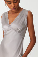 Ethereal Soft Grey Silk Nightdress