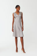 Ethereal Soft Grey Silk Nightdress