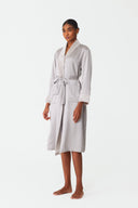 Velvet Lustre Soft Grey Silk Robe