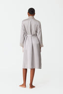 Velvet Lustre Soft Grey Silk Robe