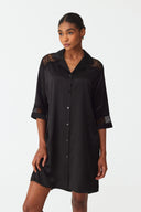 Maramé Classic Black Silk Sleepshirt