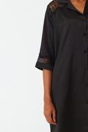 Maramé Classic Black Silk Sleepshirt
