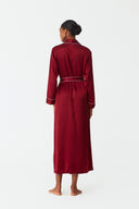 Olla Deep Burgundy Silk Long Robe