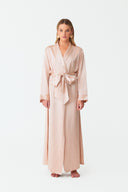 Olla Blush Print Silk Long Robe