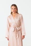Olla Blush Print Silk Long Robe