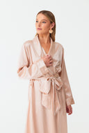 Olla Blush Print Silk Long Robe