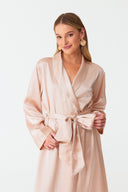 Olla Blush Print Silk Long Robe