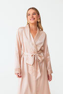 Olla Blush Print Silk Long Robe
