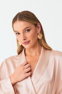 Olla Blush Print Silk Long Robe