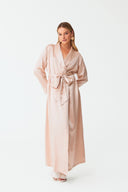 Olla Blush Print Silk Long Robe