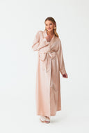 Olla Blush Print Silk Long Robe