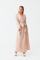 Olla Blush Print Silk Long Robe