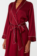 Olla Deep Burgundy Silk Long Robe