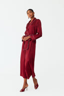 Olla Deep Burgundy Silk Long Robe