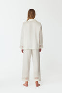 Maramé Ivory White Cropped Silk Pyjama Set