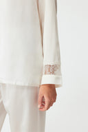 Maramé Ivory White Cropped Silk Pyjama Set