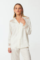 Maramé Ivory White Cropped Silk Pyjama Set
