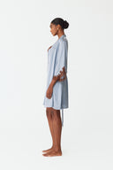Elina Sky Blue Lace Silk Robe Set