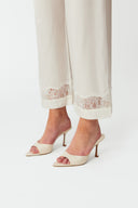 Maramé Ivory White Cropped Silk Pyjama Set