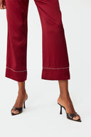 Moonlit Deep Burgundy Lace Silk Pyjama Set