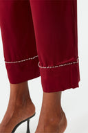 Moonlit Deep Burgundy Lace Silk Pyjama Set
