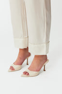 Moonlit Pearl White Lace Silk Pyjama Set