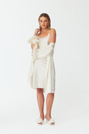Ezra Pearl White Lace Silk Robe
