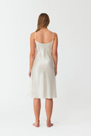 Ezra Pearl White Lace Silk Robe