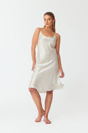 Ezra Pearl White Lace Silk Robe