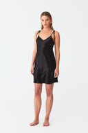 Ezra Classic Black Lace Silk Robe
