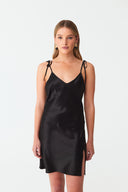 Ezra Classic Black Lace Silk Robe