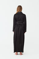 Olla Classic Black Silk Long Robe