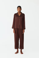 Mareya Warm Brown Silk Lounge Suit