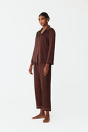 Mareya Warm Brown Silk Lounge Suit