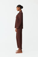 Mareya Warm Brown Silk Lounge Suit