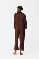 Mareya Warm Brown Silk Lounge Suit