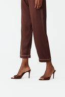Mareya Warm Brown Silk Lounge Suit